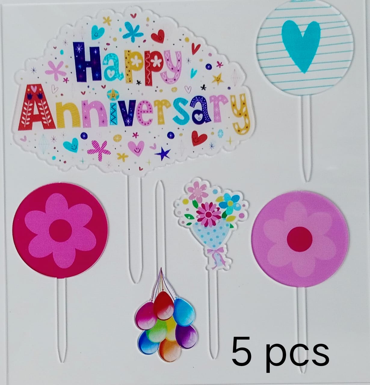 Happy Anniversary Theme Acrylic Topper Set