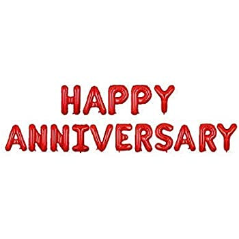 Happy Anniversary Banner Red