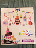 Happy Birthday 12 Pcs Hanging Swirl