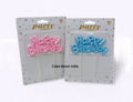 Happy Birthday Cake Topper Candle Pink & Blue