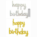 Happy Birthday Cursive Joint Foil Banner Gold / Silver