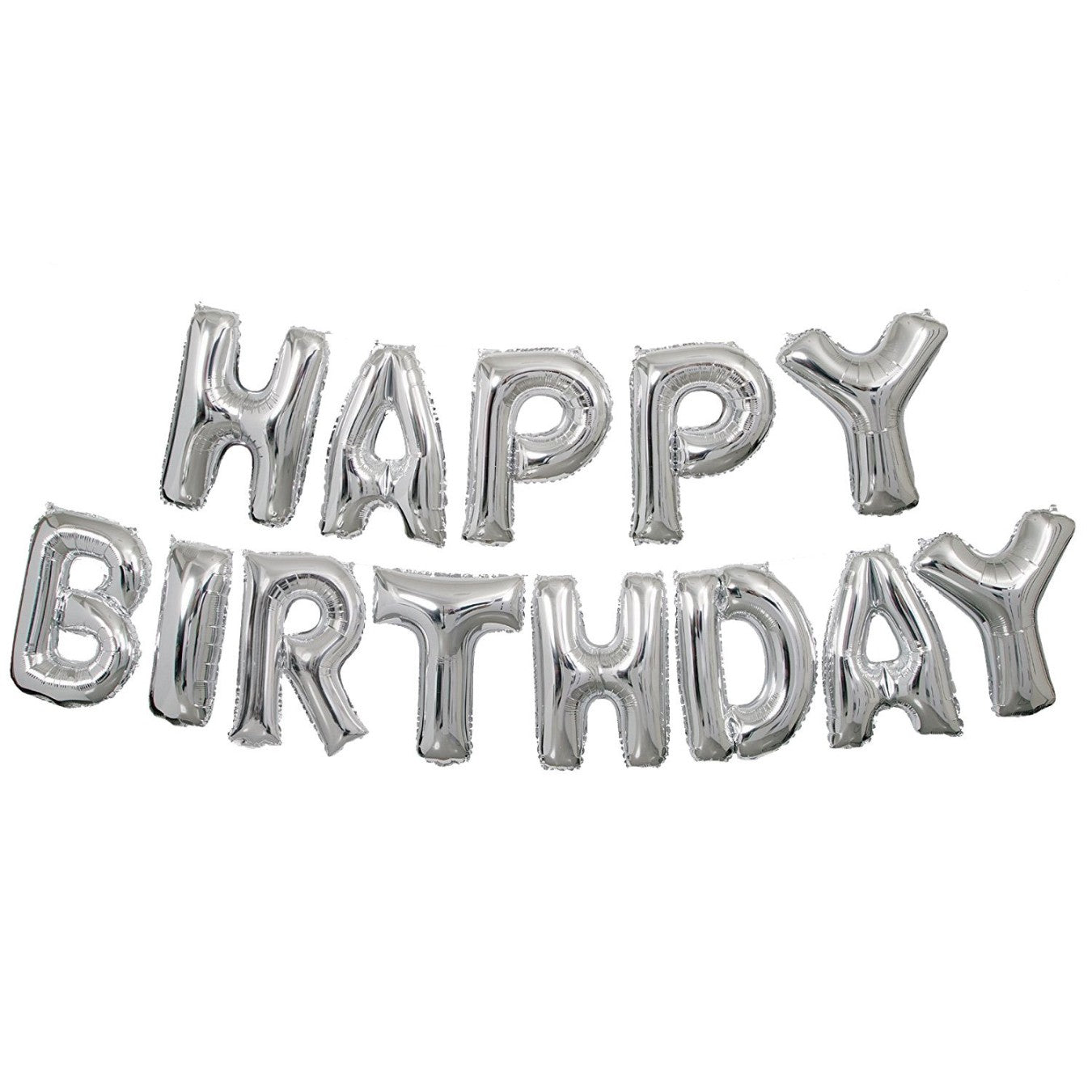 Silver Happy Birthday Banner