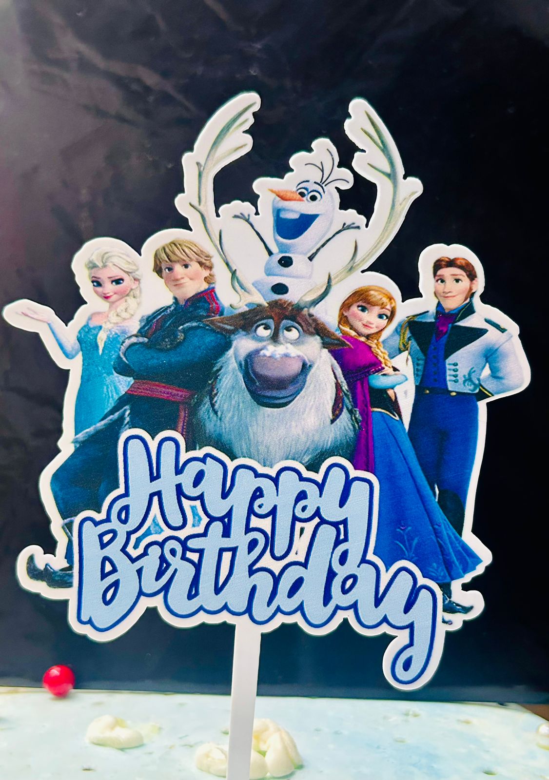 Happy Birthday Frozen Theme Cake Topper