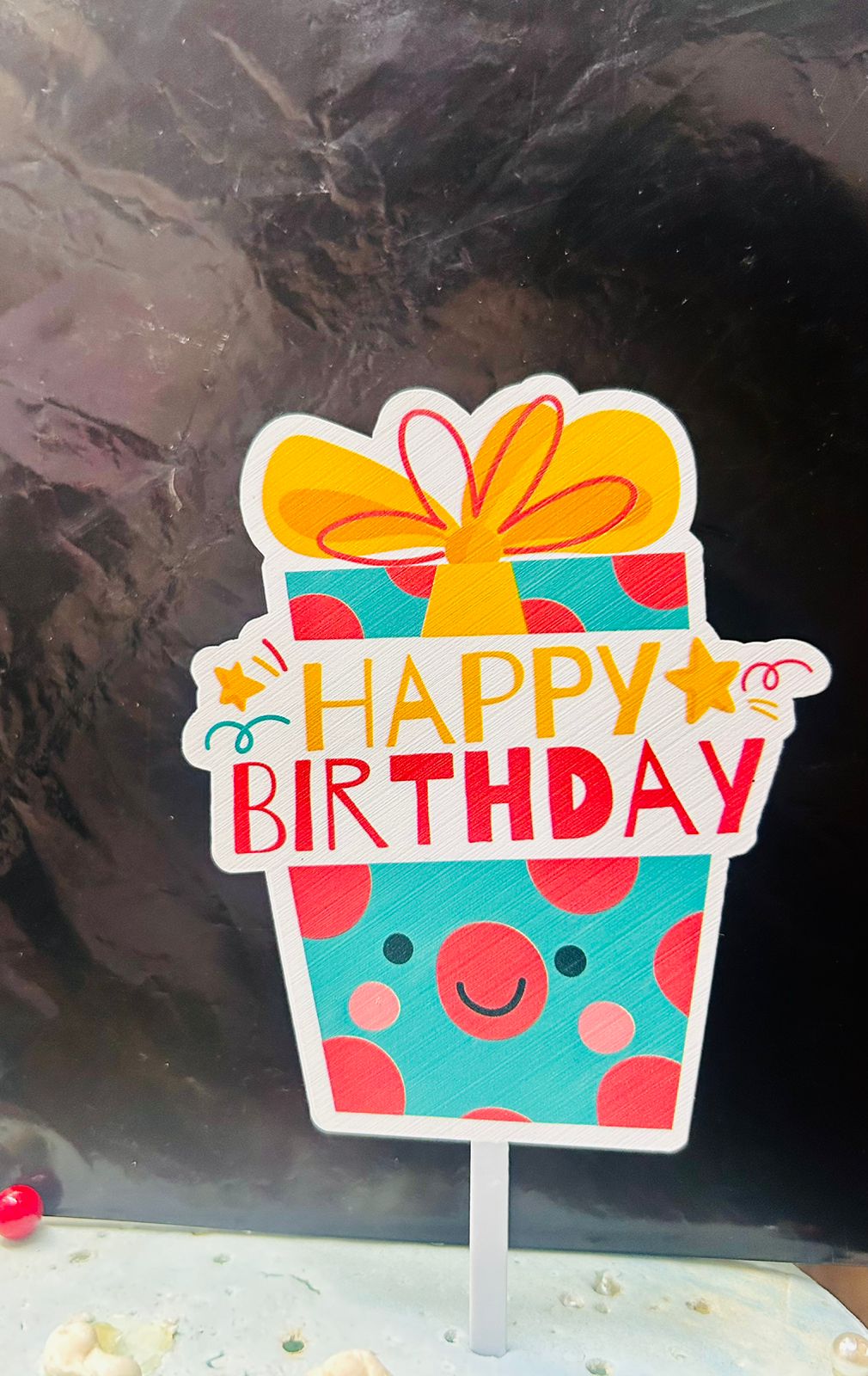 Happy Birthday Gift Theme Cake Topper