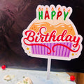 Happy Birthday Muffin Theme Cake Topper