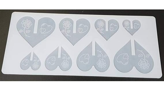 Heart Shape Garnishing Silicone Mould for Cakes & Chocolates - Multi Size Hearts - Pack of 1