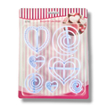 Heart Shape Theme Fondant & Cookie Cutter Set - 7 Piece - Pack of 1