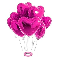 Hot Pink 18" Heart Shape Foil Loose Pack