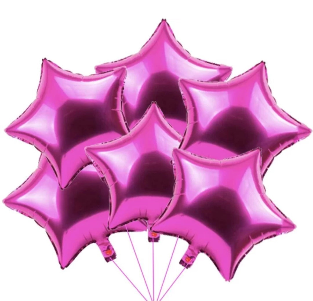Hot Pink 18" Star Shape Foil Loose Pack