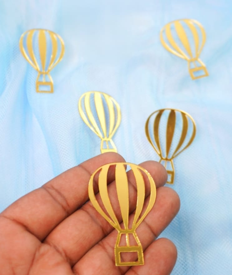 Hot Air Balloon Acrylic Topper (Pack of 5 Pcs)