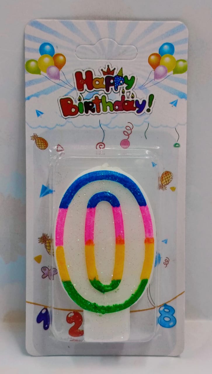 Imported Jari 0 Number Candle 12 Pcs Inner Box