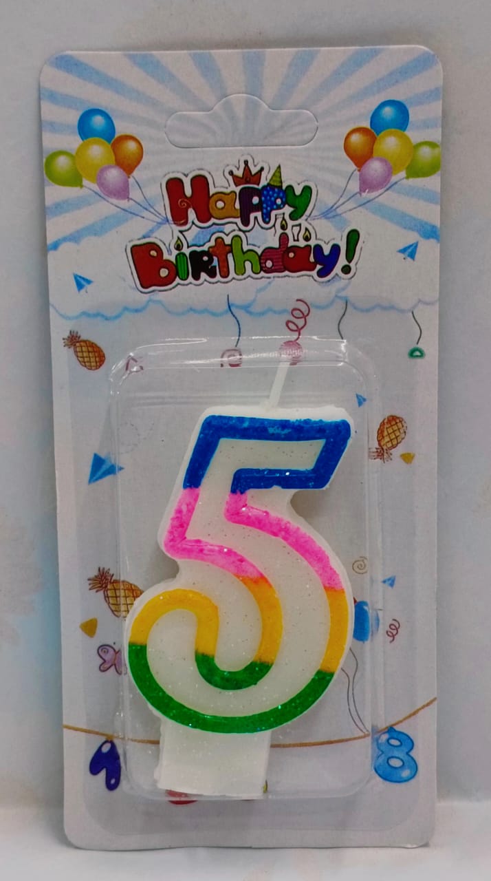 Imported Jari 5 Number Candle 12 Pcs Inner Box