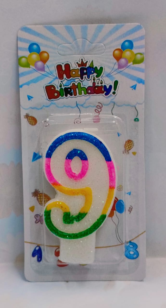 Imported Jari 9 Number Candle 12 Pcs Inner Box