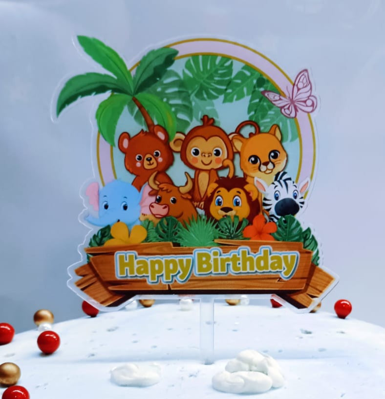 Jungle Theme Acrylic Topper Monkey