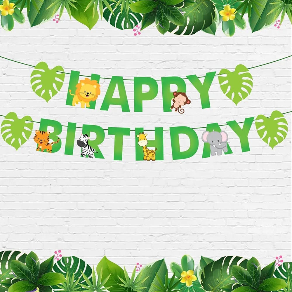 Jungle Theme Vcut Paper Banner 17 Tag