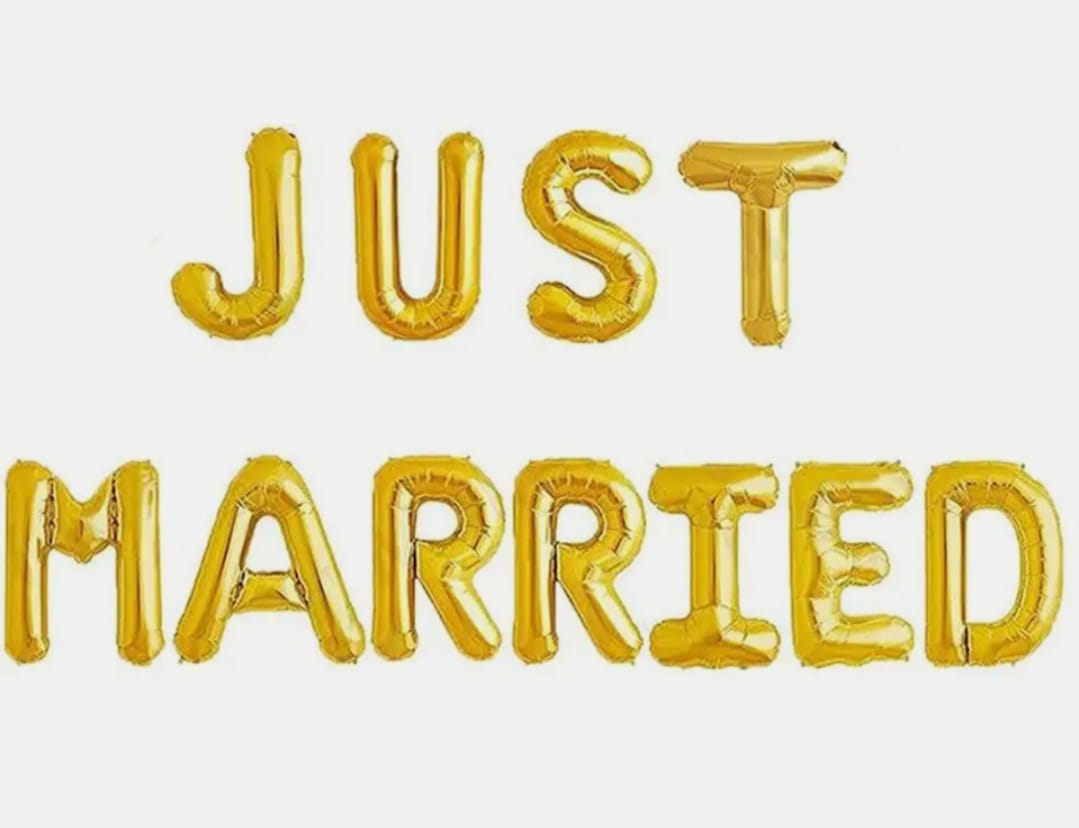 Just Married Foil Balloon Gold