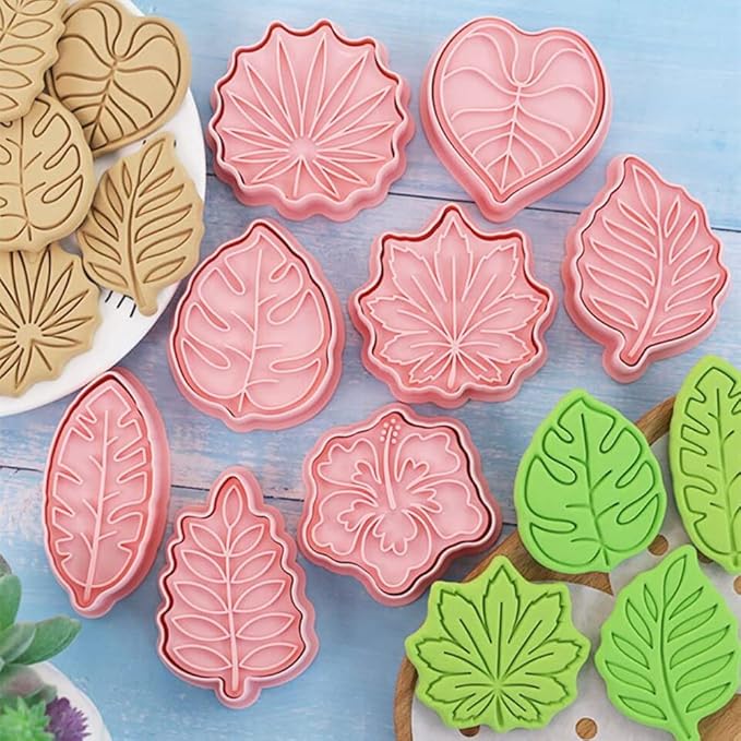 Leaf Theme Cookie Cutter & Embosser Set - 8 Piece - Pack of 1