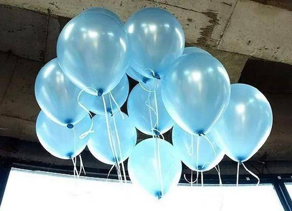 Light Blue Metallic Latex Balloons - 50 Pcs