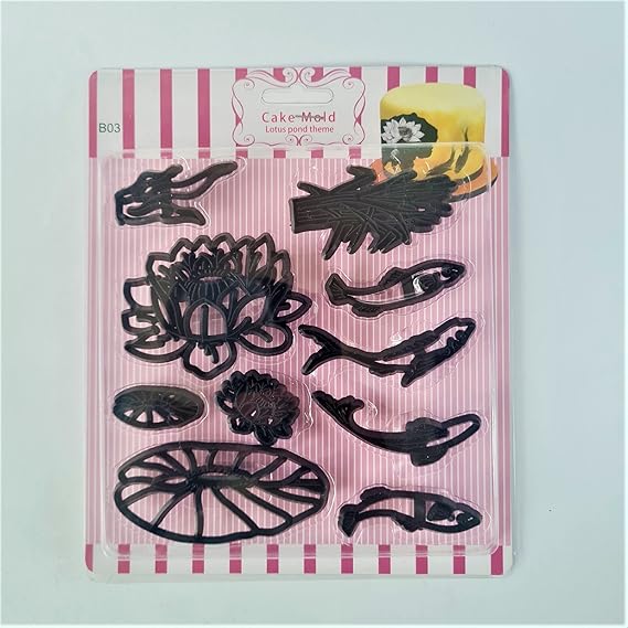Lotus Pond Theme Cookie Cutter Set - Floral & Koi Inspired Collection - Pack of 1