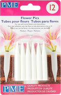Medium Flower Picks, White - Artificial Flower Holder - Pack of 12