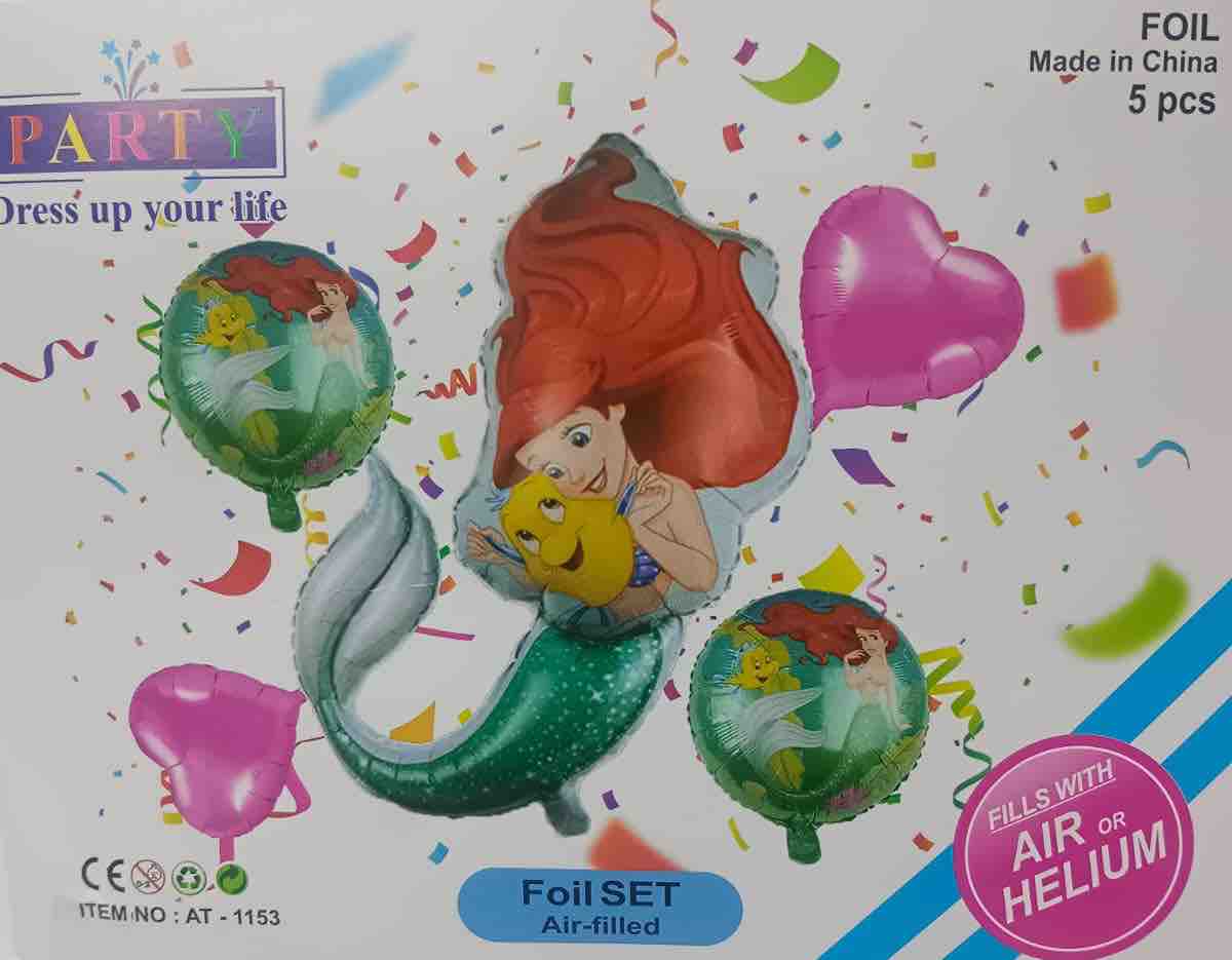 Mermaid Theme 5 Pcs Foil Set