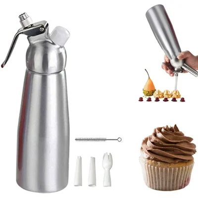 Metal Head Cream Whipper - Whipped Cream Dispenser - 500ml / 1000ml Capacity - Pack of 1