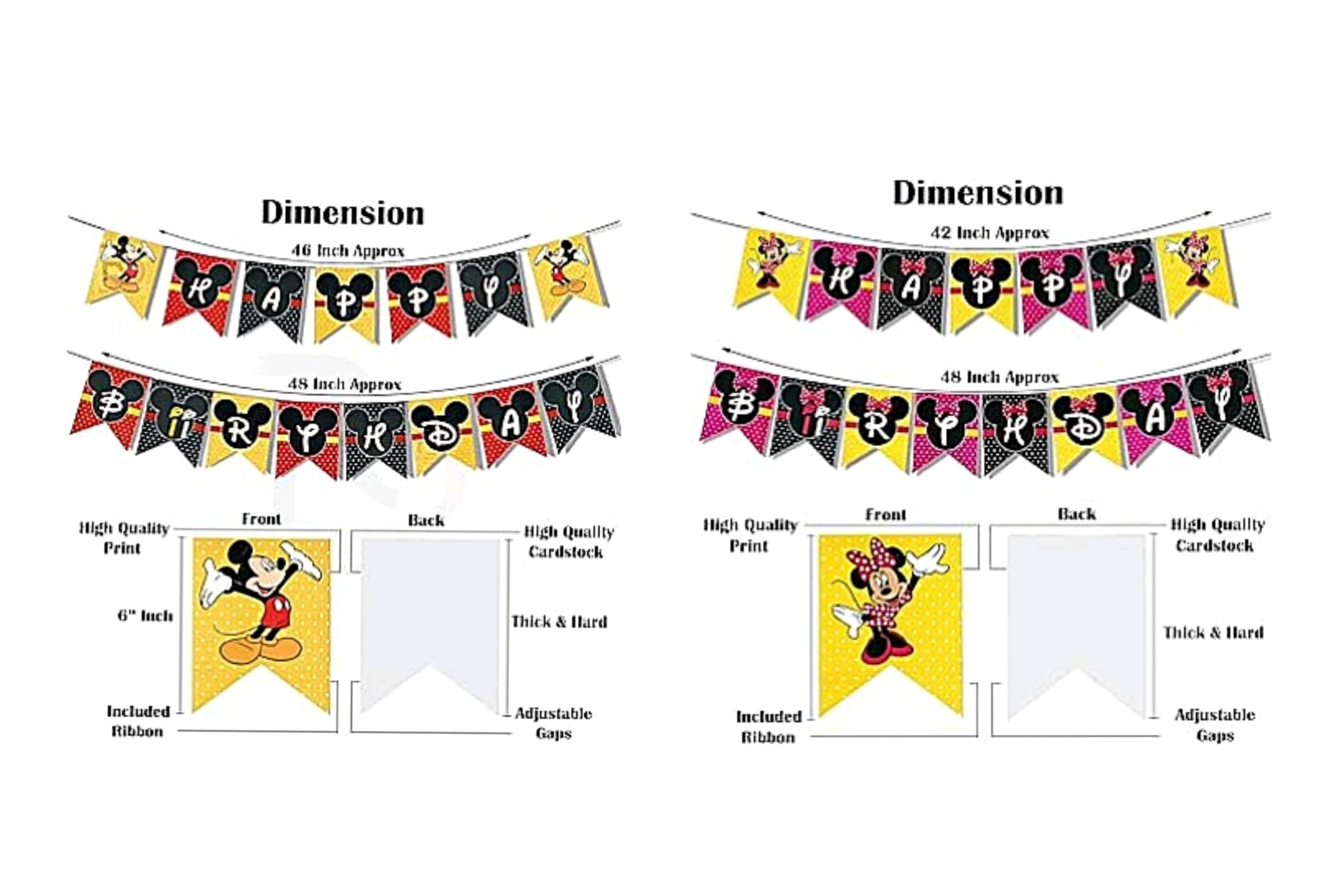 Mickey Minnie Vcut Paper Banner 15 Tag