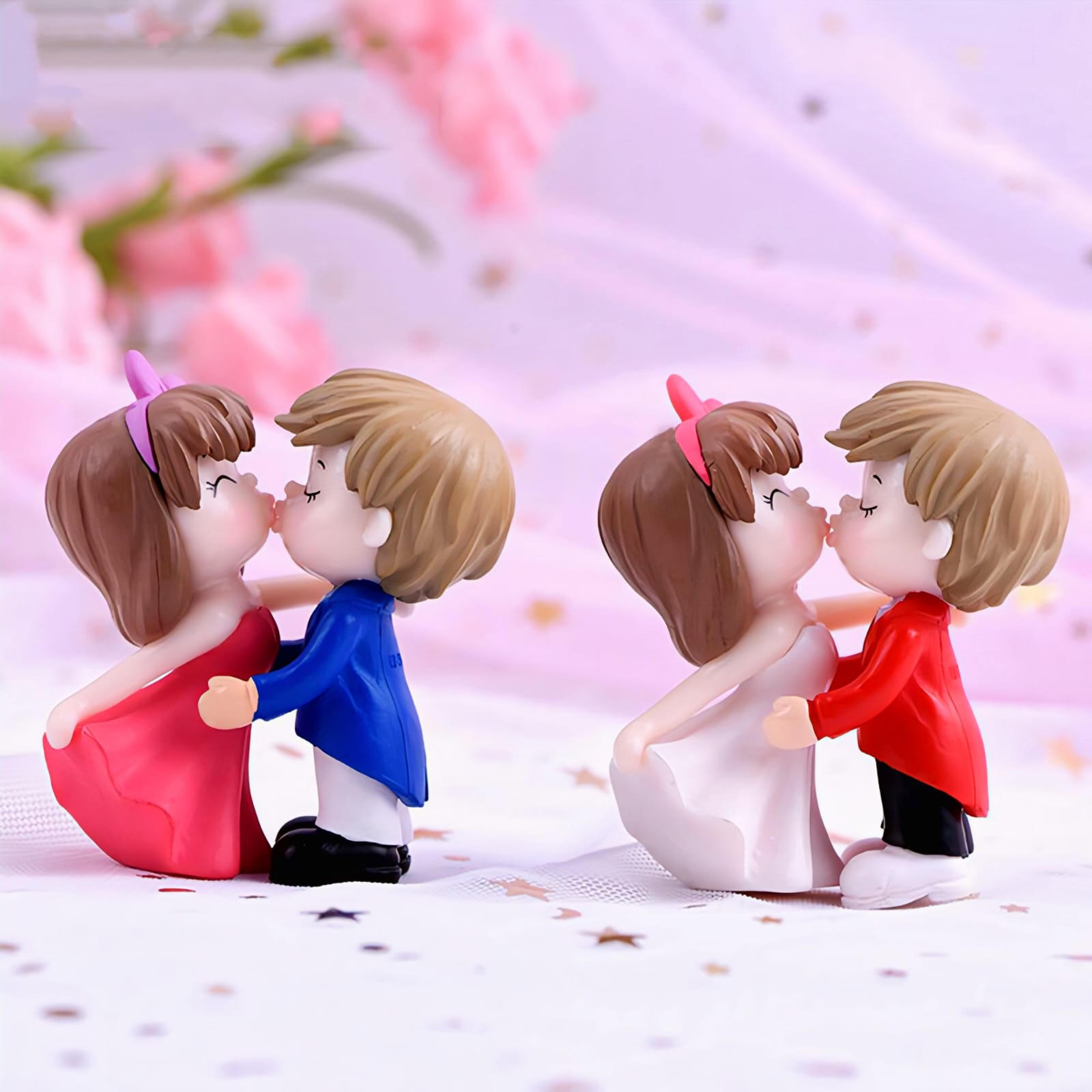 Miniature Couple Kissing