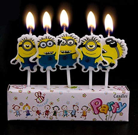 Minion Theme 5 pcs Character Candle