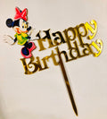 Minnie Birthday Golden Cake Topper