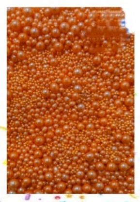 Mix Size Sprinkle Edible Pearls Orange 1 Kg Pack