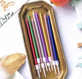 Multicolor Thin Candles Metallic (Pack of 6)