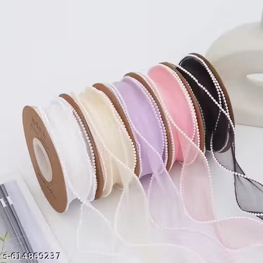 Net Ribbon Roll Colors White, Black, Pink, Bomb white, Purple