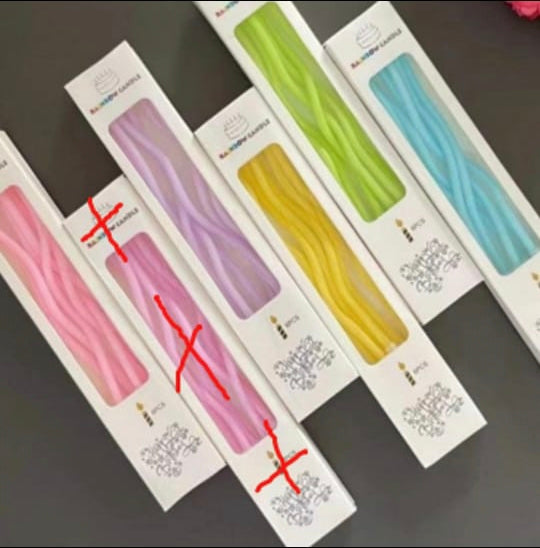 Pastel Curly Candle 6 pcs per Packet Assorted Colors