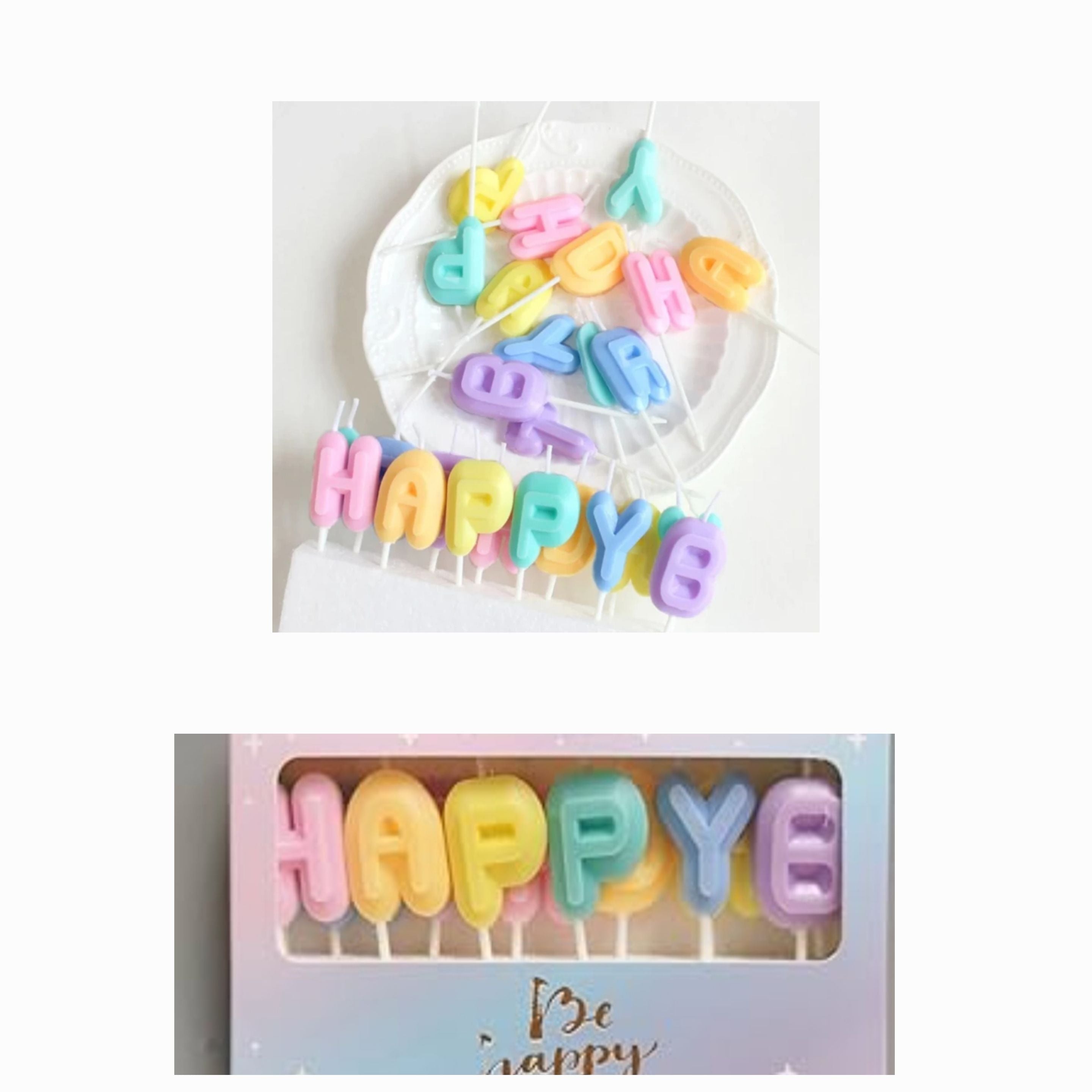 New Happy Birthday Letter Pastel Candle