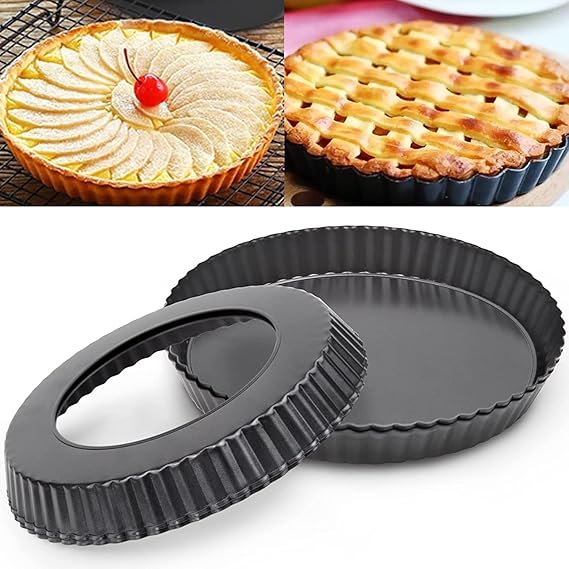 Non-Stick Pie Dish with Removable Bottom - Tart Pan - Pack of 1