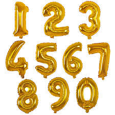 Number Foil Balloons Big Size 40-42" Golden Per Pc