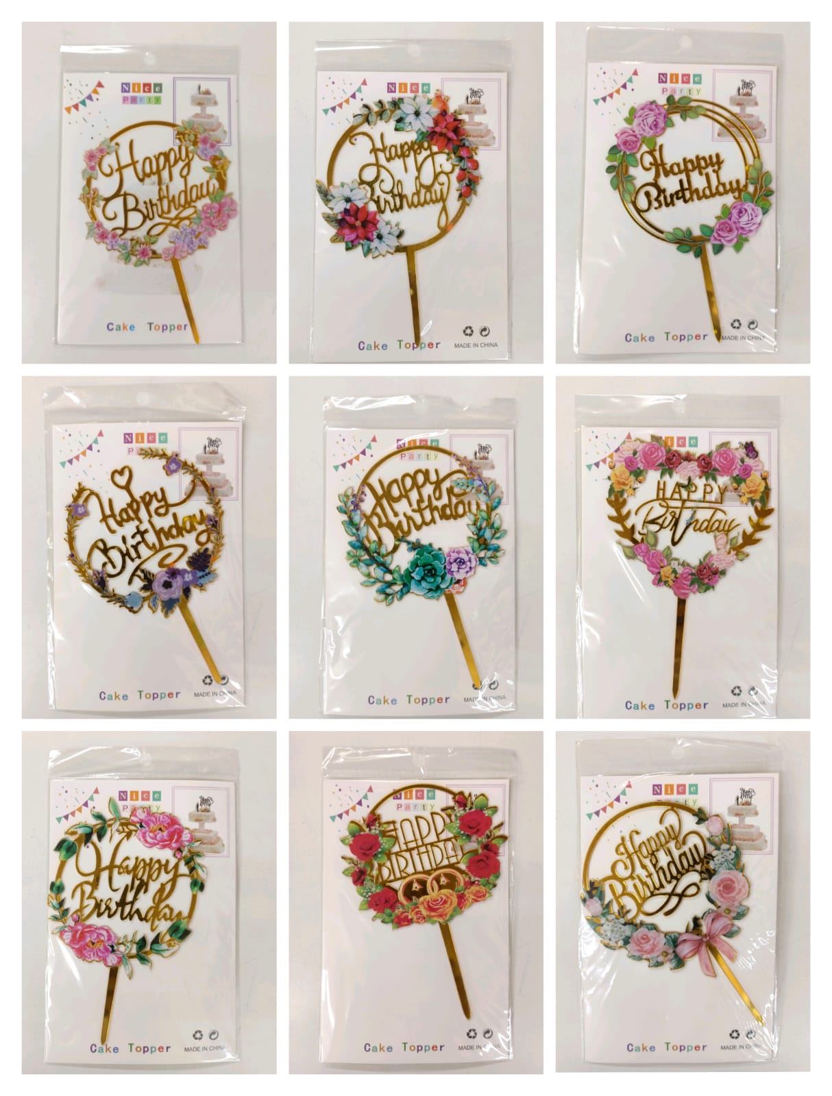 OFFER - Imported Happy Birthday Printed Toppers Mix Designs