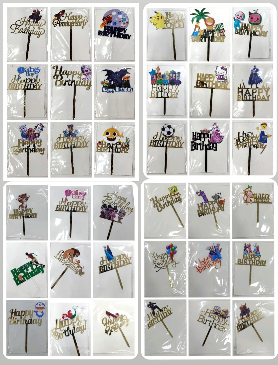 Offer Huge Discount on Character Topper 50 Character Design Available Mix Design 250 Pcs for @15 Rs.each