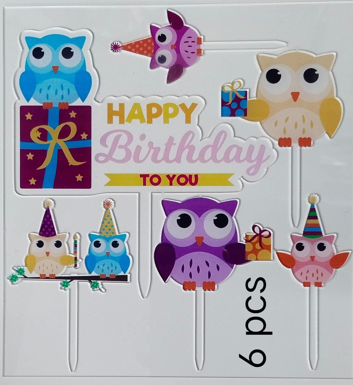 Owl Theme Acrylic Topper Set