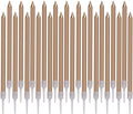 Pack of 6 pcs Thin Candles Champagne Color