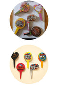 Paper Happy Birthday Cake topper pack of 100 Mix Design
