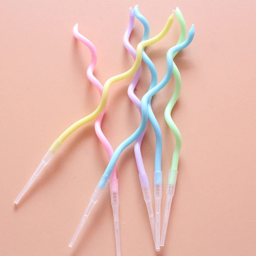 Pastel Curly Candle( pack of 6)