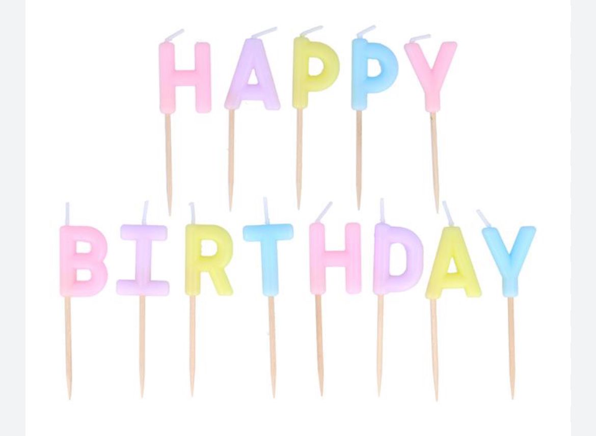 Pastel Happy Birthday Alphabet Candle 13 pcs