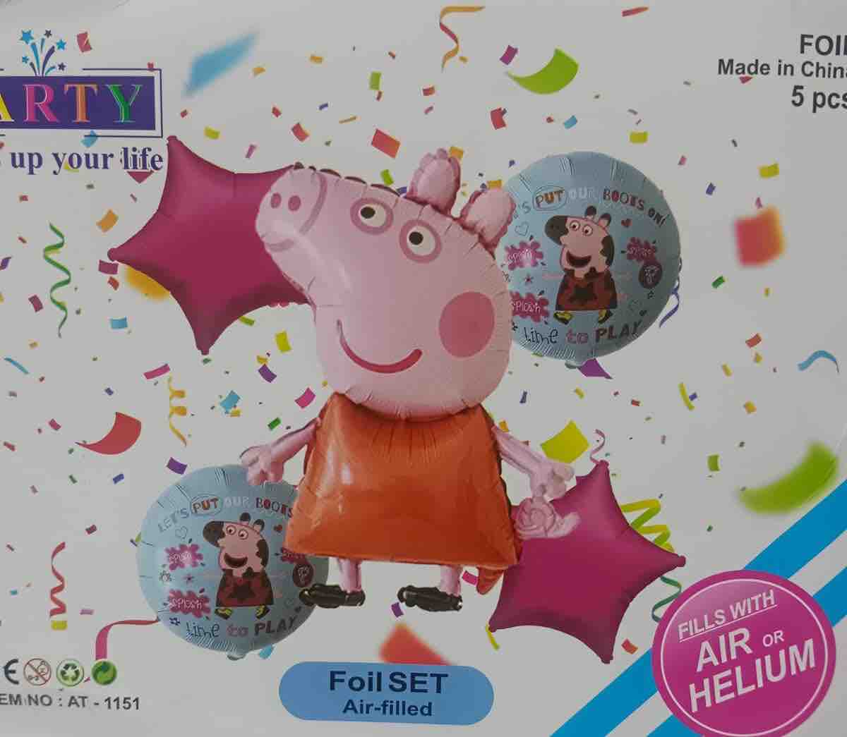 Peppa Pig Theme 5 Pcs Foil Set