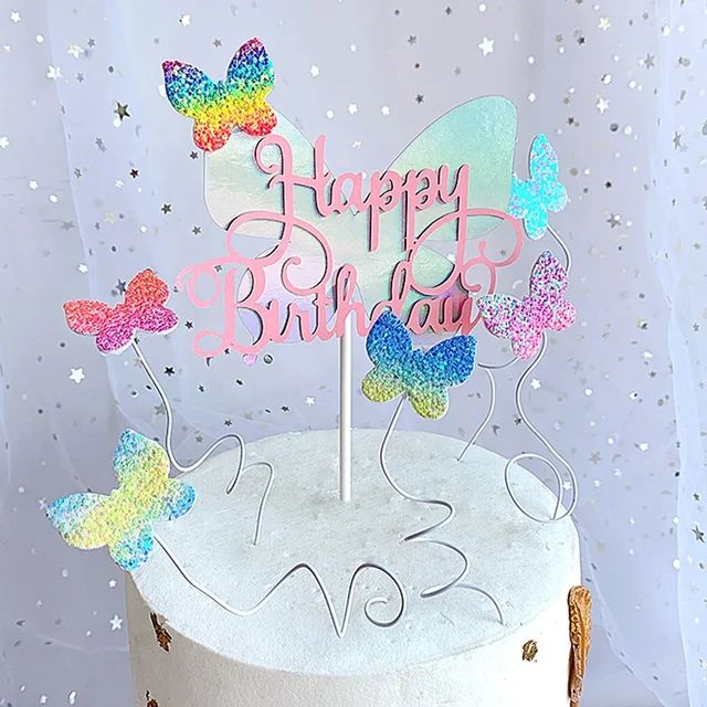 Pink / Blue Mix Paper Butterfly