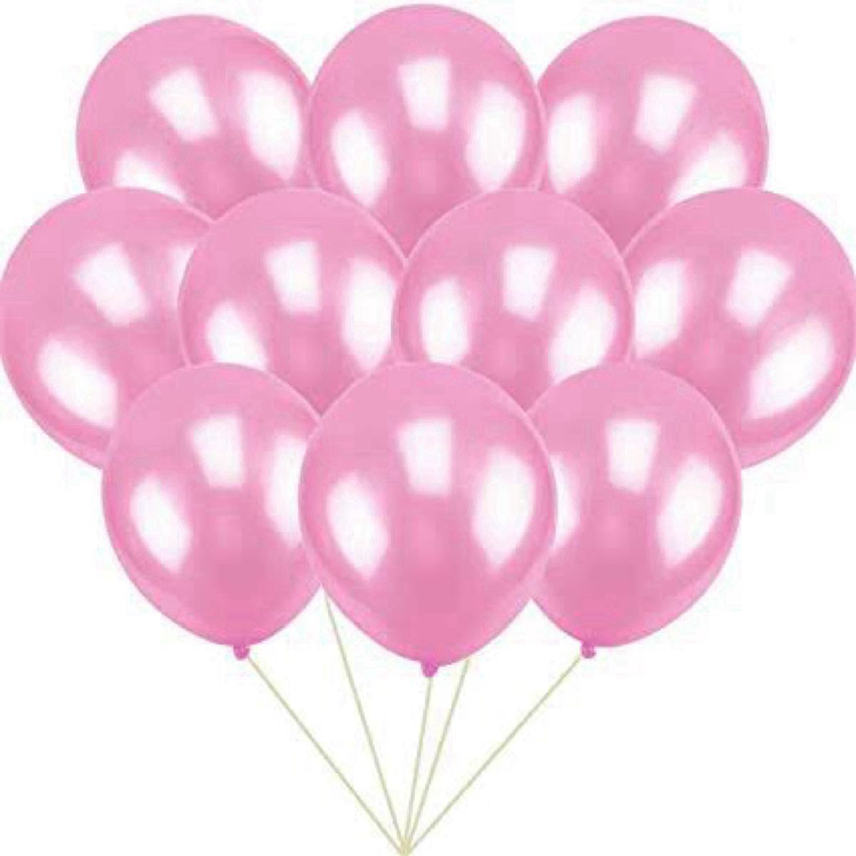 Pink Metallic Latex Balloons - 50 Pcs