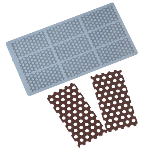 Polka Dot Texture Garnishing Silicone Mould for Cakes & Chocolates - Rectangle Panel Mould - Pack of 1
