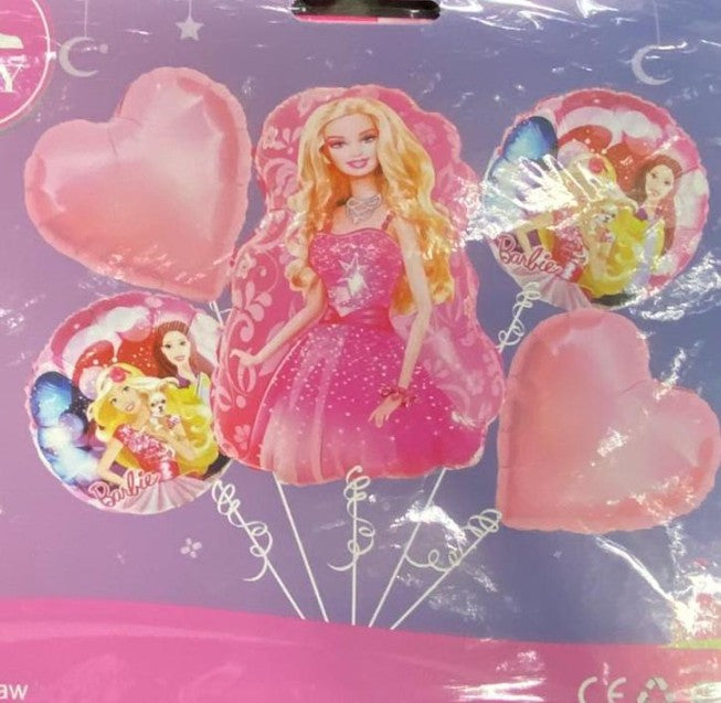 Princess/Barbie 5 Pcs Set Foil Balloon