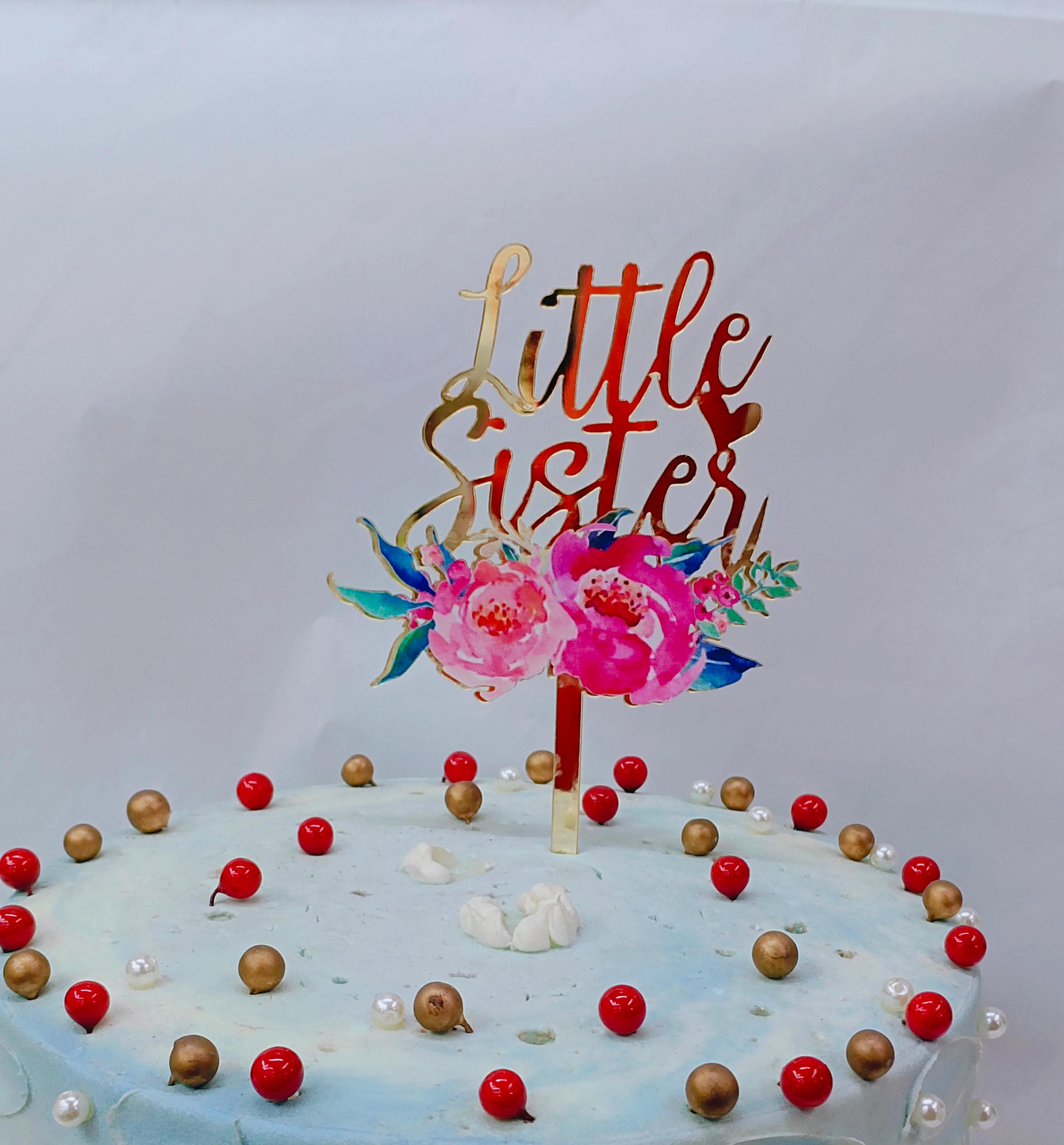 Printed Cake Toppers Little Sister